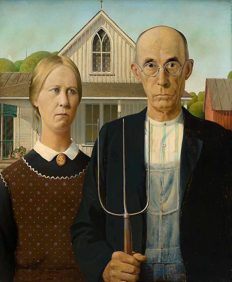 American Gothic by Grant Wood at the Art Institute of Chicago an American masterpiece