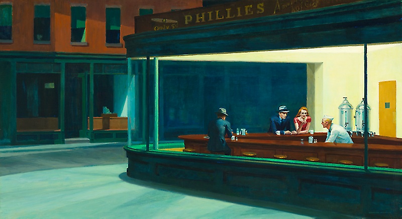 Nighthawks by Edward Hopper at the Art Institute of Chicago American masterpiece